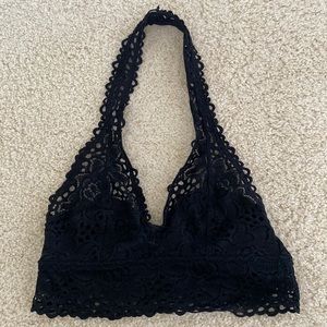 Aerie Black Lace Halter Bralette